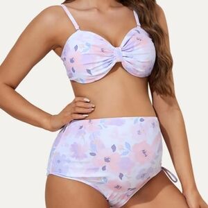 Summer Mae Reversible Butterfly Bow Tie Maternity Bikini Set Size Small